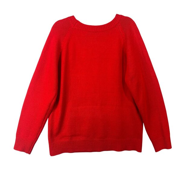 Women's Size XL Heart Sweater with Side Slits GUC - Picture 5 of 10